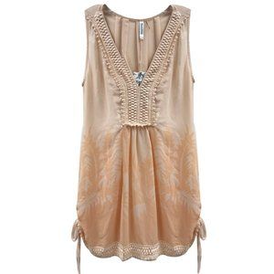 Sheer Printed Chiffon Dress with side ties